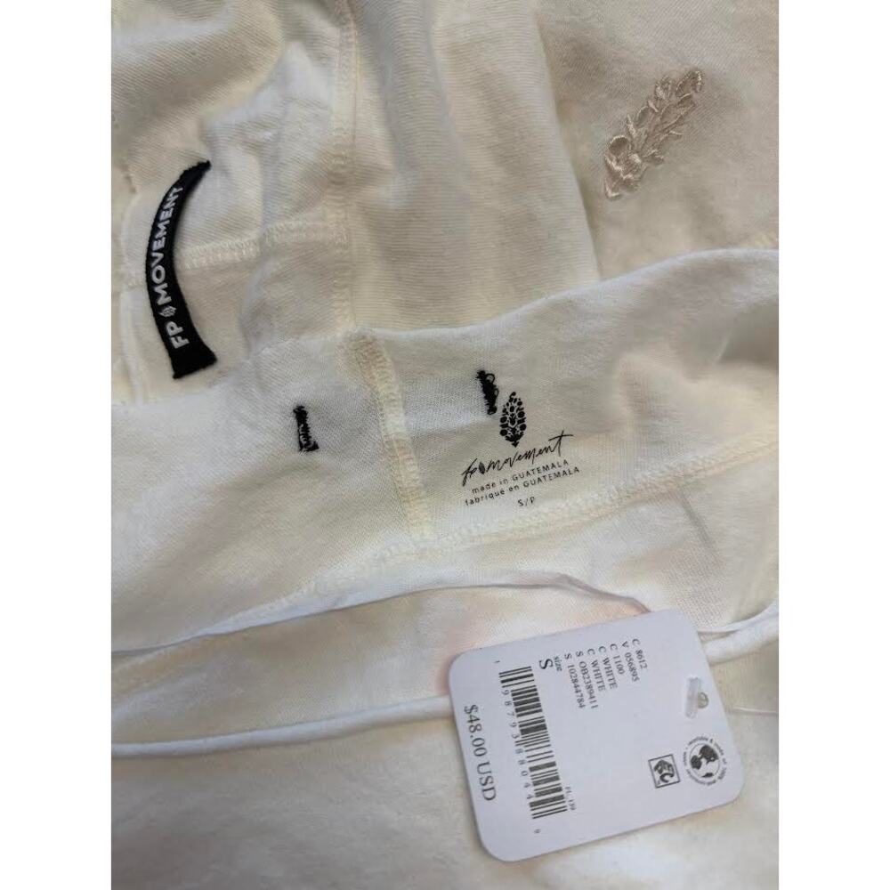 NWT! Free People Women's Slam Dunk Tee White SMALL - Picture 12 of 12